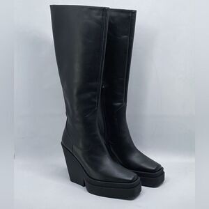 Gia Borghini Texan Leather Platform Knee-High Boots size 37